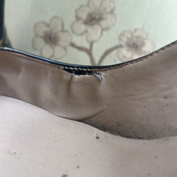 Ann Taylor Gold and Black Print kitten stilletto Heel pointed toe - Picture 6 of 9